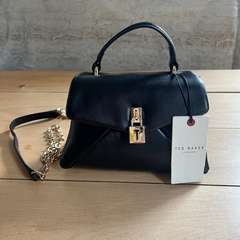 Ted Baker Black Mini Bag with Gold Accents